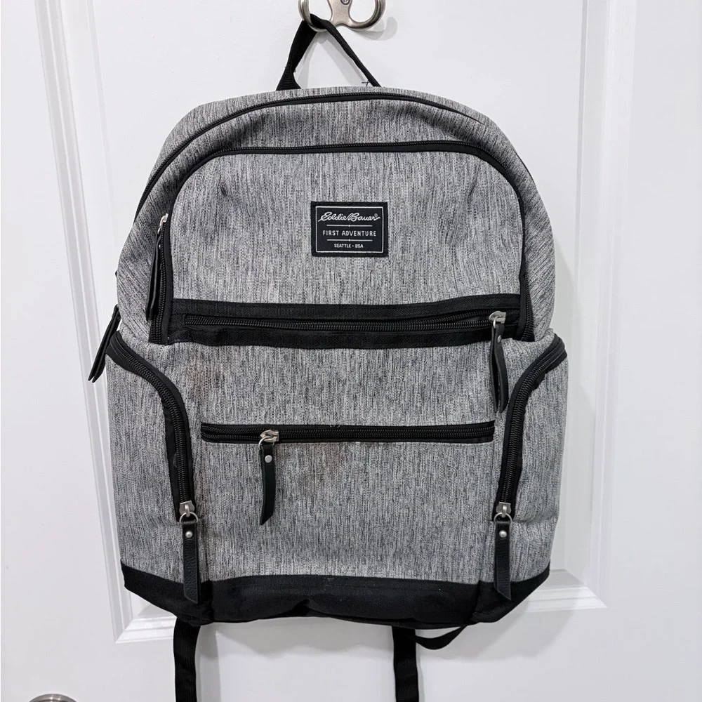 Eddie Bauer Diaper Backpack | Gray | Barely Used | Clean Interior